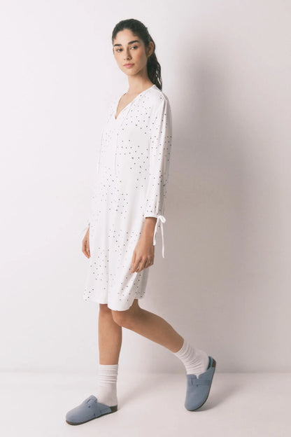 Women Secret_White Print_White Bird Print Midi Nightgown_4923660_97_04