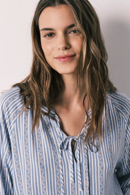 Women Secret Blue Print Women Blue Striped Viscose Short Camisole SKU: 4923664_19 Image 05