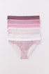 Women Secret_Multi-Color_Pack of 7 White Print Cotton Thongs_4932670_97_01