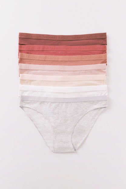 Women Secret_Multi-Color_Pack of 7 White Print Cotton Thongs_4932672_97_01