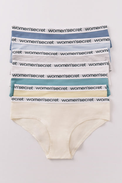 Women Secret_Multi-Color_Pack of 7 Classic White Logo Panties_4932674_97_01