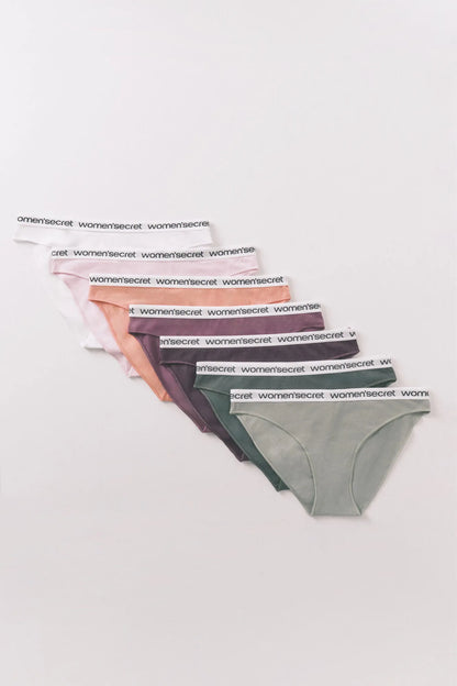 Women Secret_White Print_Pack of 7 Classic Cotton Logo Panties_4932687_97_04