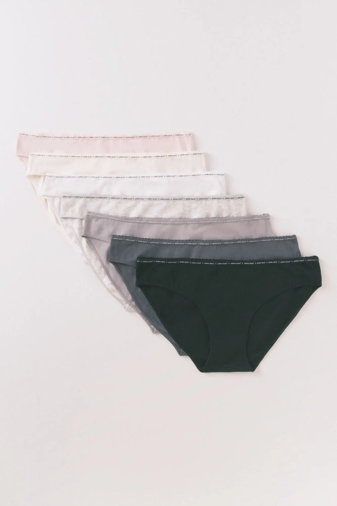 Women Secret_White Print_Pack of 7 Classic Neutral Cotton Panties with Logo_4932688_97_01