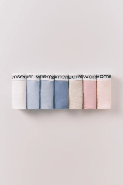 Women Secret_White Print_7-Pack Cotton Classic Logo Panties_4933621_97_01