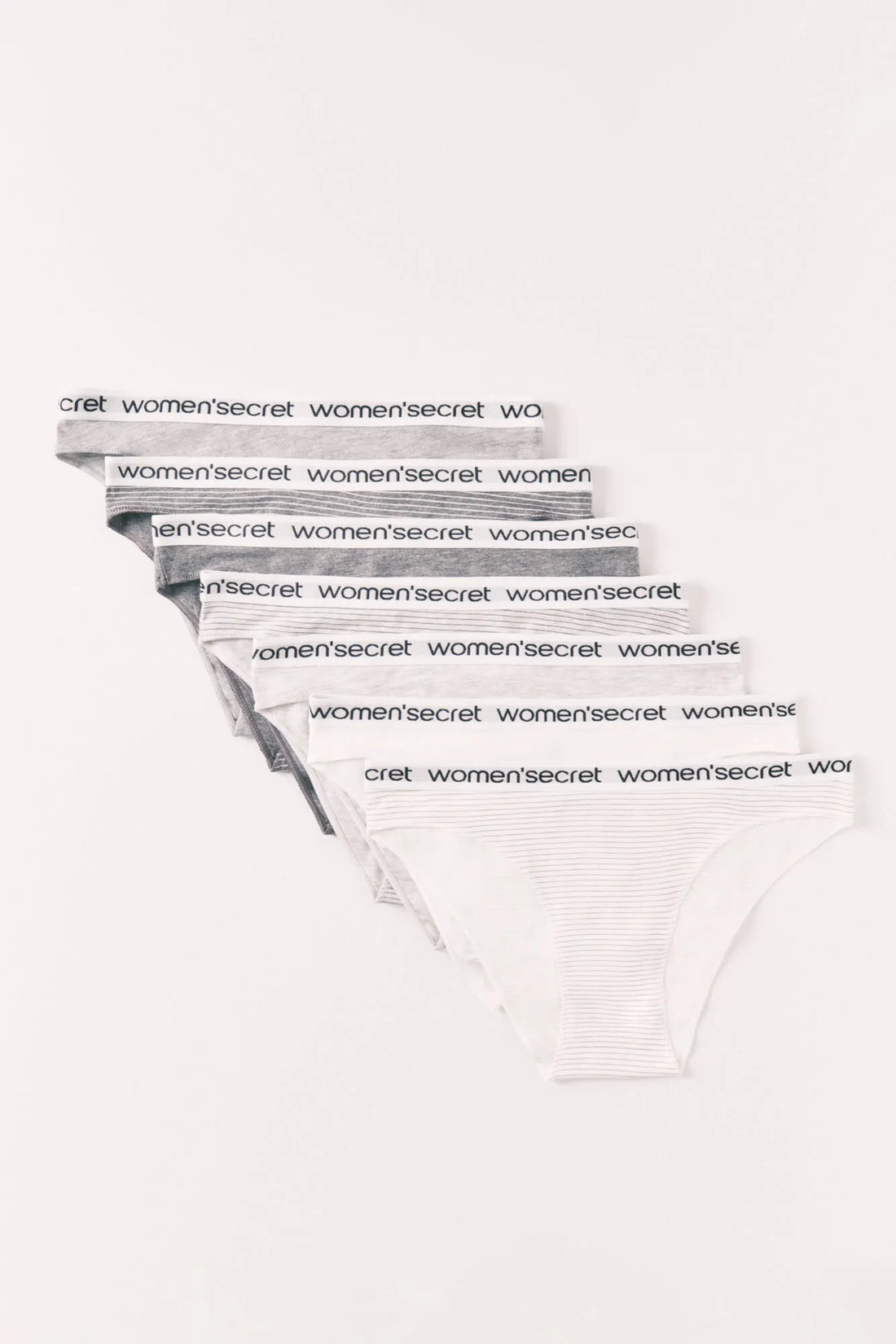 Women Secret White Print Women Striped Cotton Classic Logo 7-Pack Panties SKU: 4933663_97 Image 02