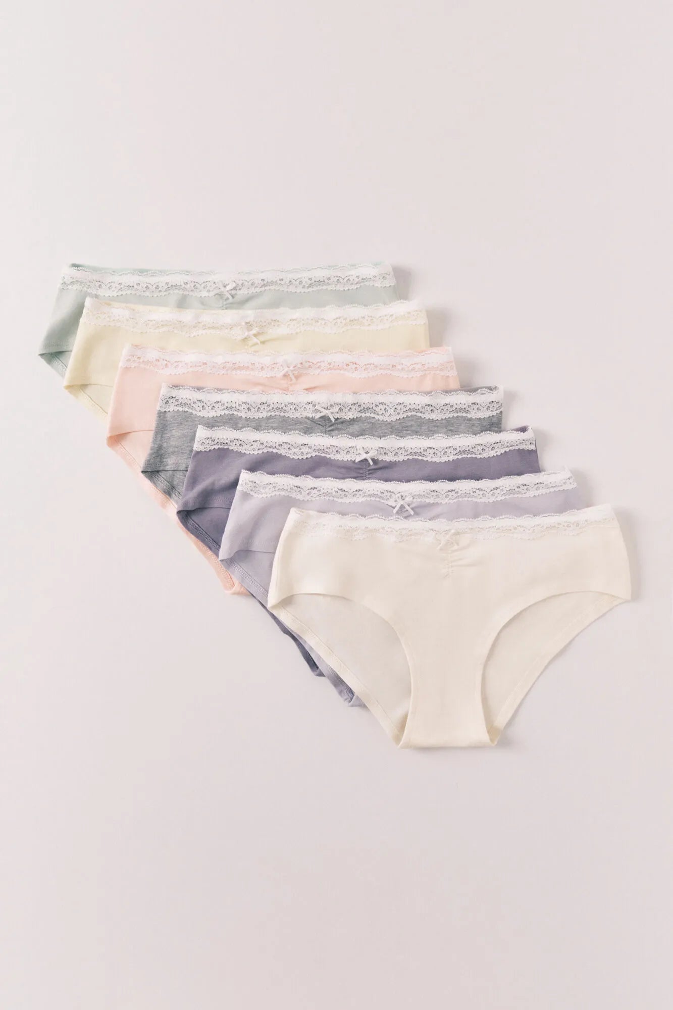 Women Secret White Print Women Plain Cotton Lace 7-Pack Wide Panties SKU: 4933689_97 Image 01