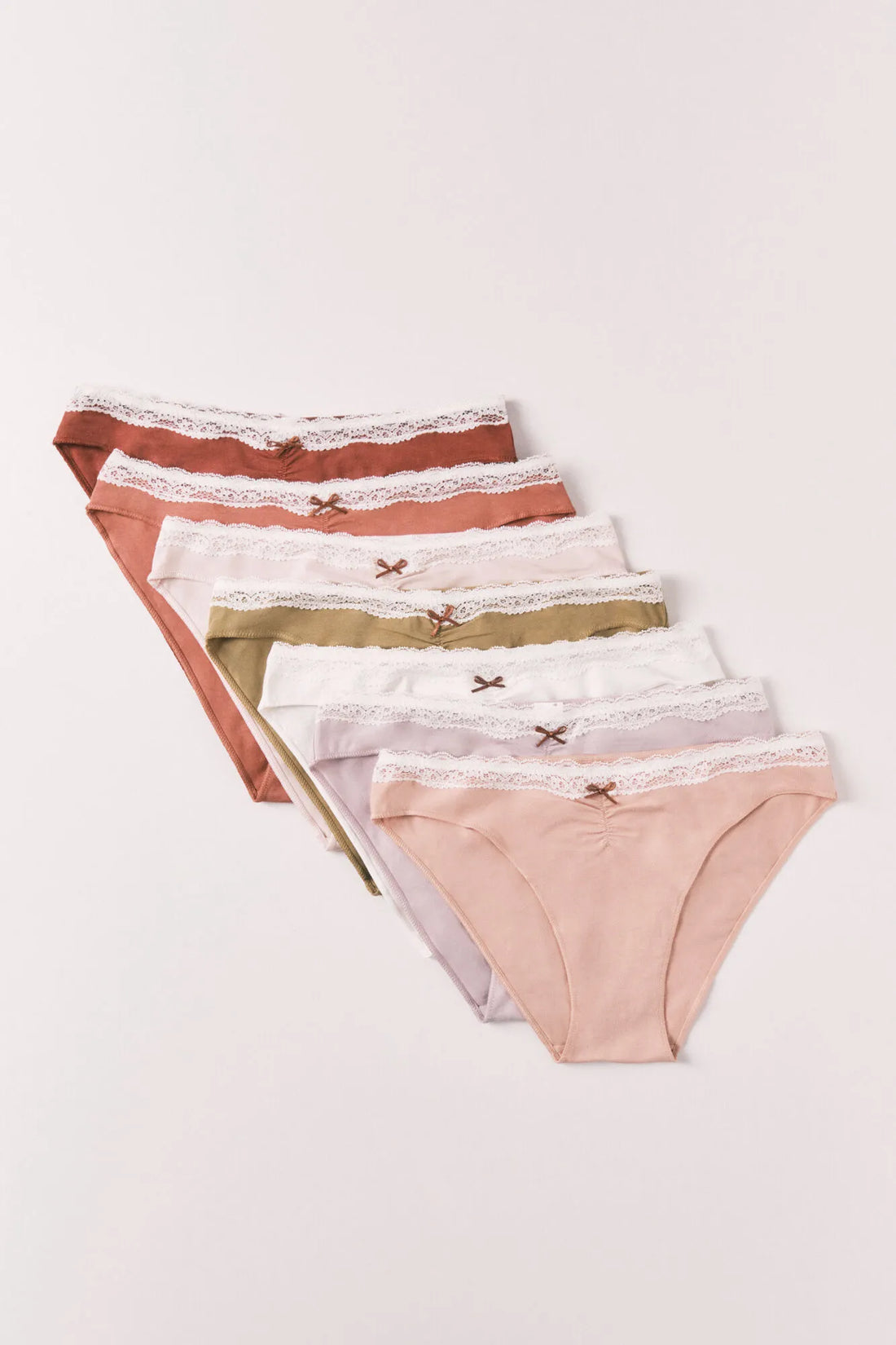 Women Secret White Print Women Plain Cotton Classic Lace 7-Pack Panties SKU: 4934525_97 Image 01