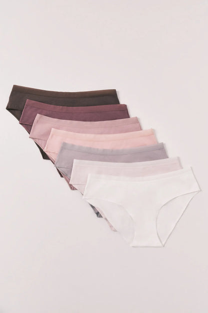 Women Secret White Print Women Plain Cotton 7-Pack Wide Panties SKU: 4934541_97 Image 01