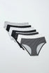 Women Secret Multicoloured Women Pack of 7 Wide Cotton Panties, Black & White Print SKU: 4934584_98 Image 01