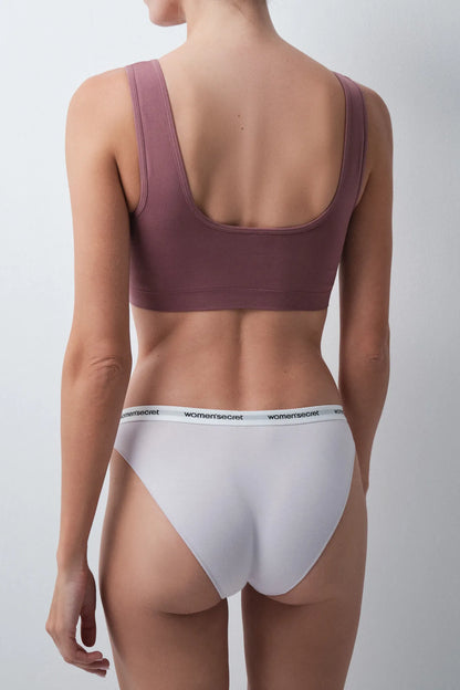 Women Secret White Print Women Pack of 7 Classic Plain Cotton Panties with Logo SKU: 4934594_97 Image 02