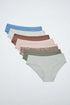 Women Secret White Print Women Plain Cotton 7-Pack Wide Panties with Logo SKU: 4934625_97 Image 01
