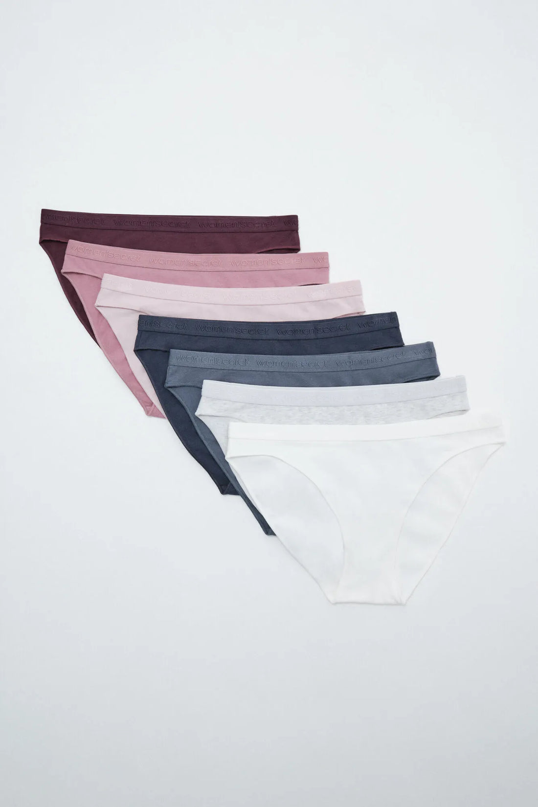 Women Secret White Print Women Plain Cotton 7-Pack Classic Panties Logo SKU: 4934632_97 Image 01