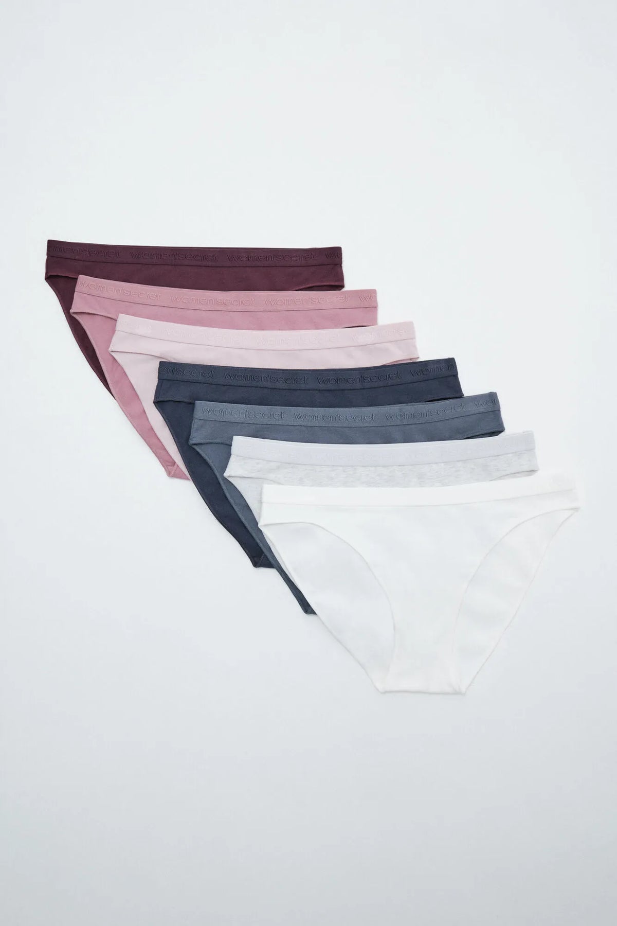 Women Secret White Print Women Plain Cotton 7-Pack Classic Panties Logo SKU: 4934632_97 Image 01