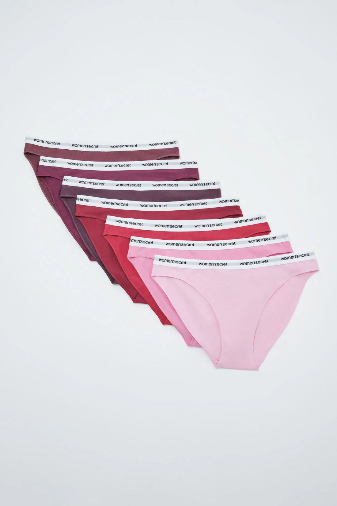 Women Secret White Print Women Plain Cotton 7-Pack Classic Panties Logo SKU: 4934635_97 Image 01