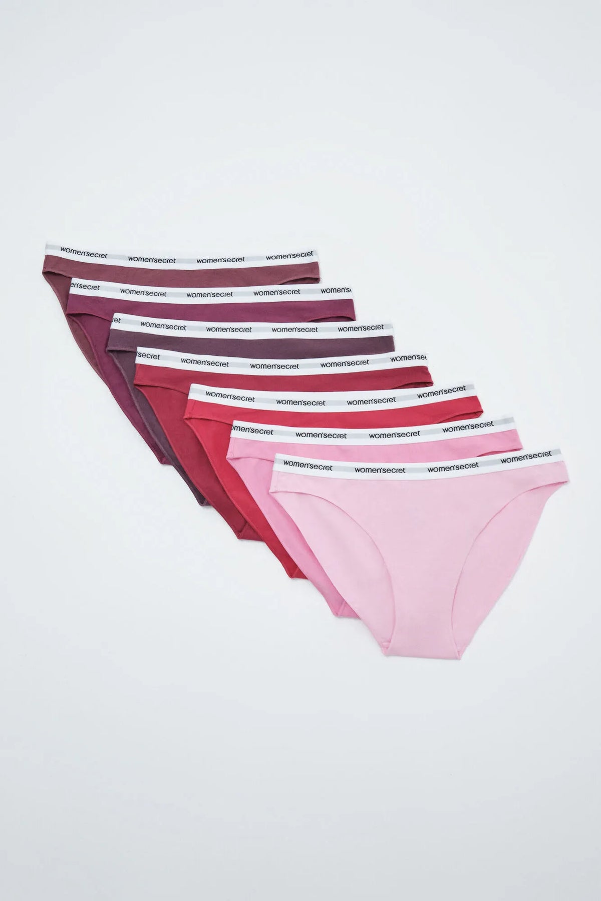 Women Secret White Print Women Plain Cotton 7-Pack Classic Panties Logo SKU: 4934635_97 Image 01
