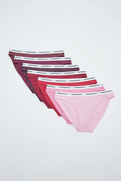Women Secret White Print Women Plain Cotton 7-Pack Classic Panties Logo SKU: 4934635_97 Image 01