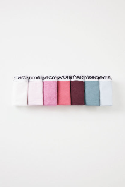Women Secret_Pack of 7 Classic Cotton Panties with Logo_4939000_97_01