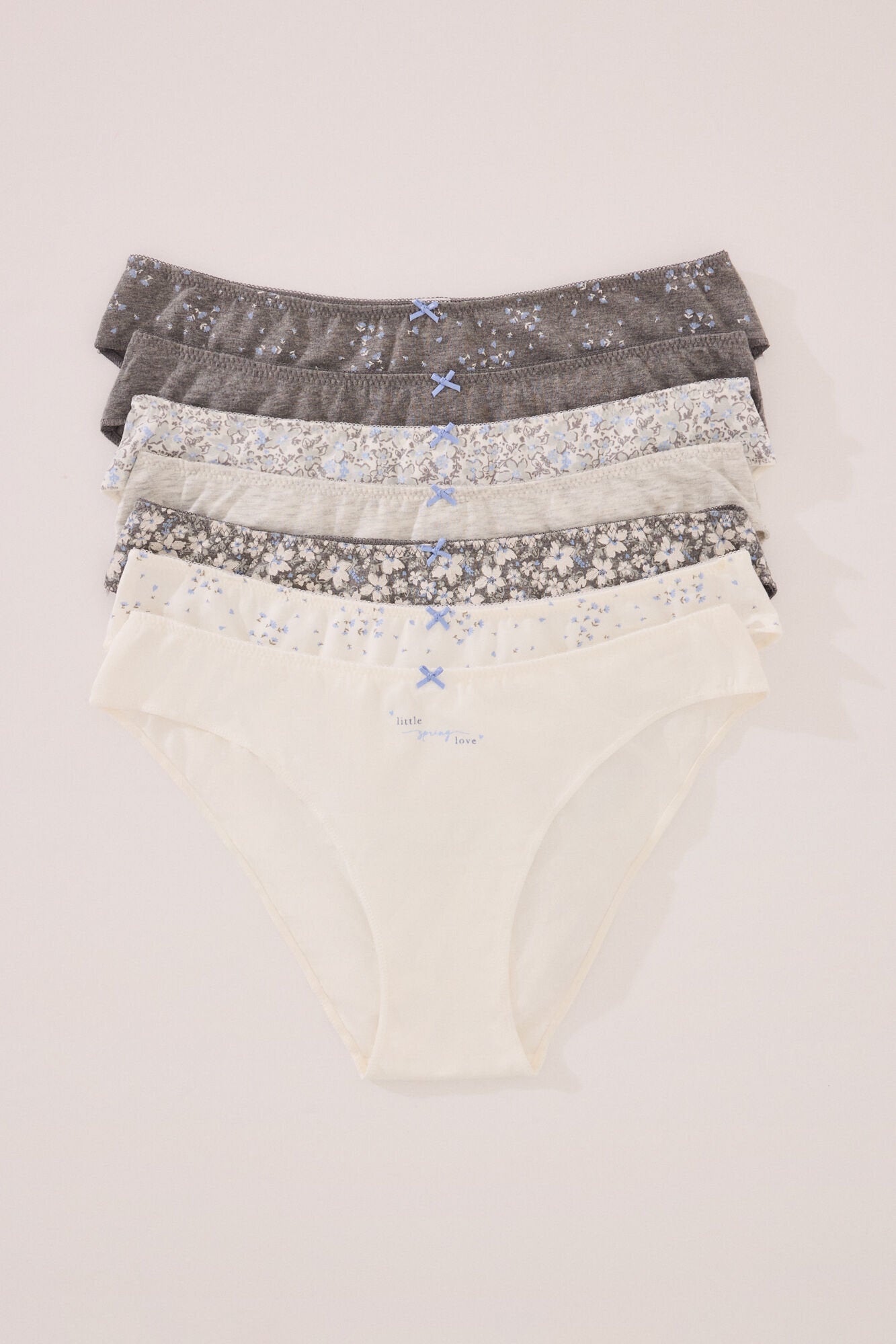 Women Secret_Pack of 7 Classic Cotton Panties in Grey and White_4939006_98_02