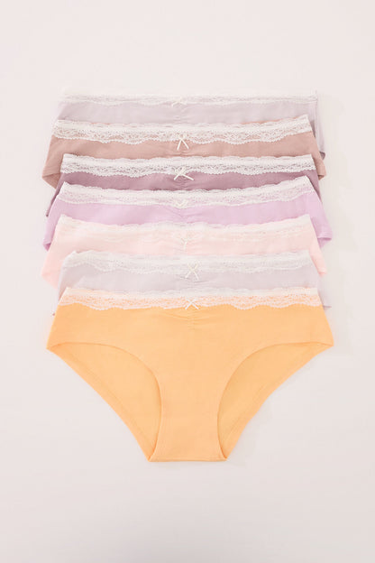 Women Secret_Pack of 7 Wide Cotton Panties with Mixed Lace Colours_4939015_97_01