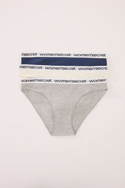 Women Secret_Pack of 3 Classic Cotton Panties Mix Colors Logo_4939016_97_01