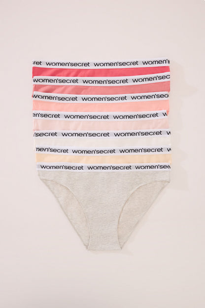 Women Secret_Pack of 7 Classic Cotton Panties with Logo_4939032_97_01