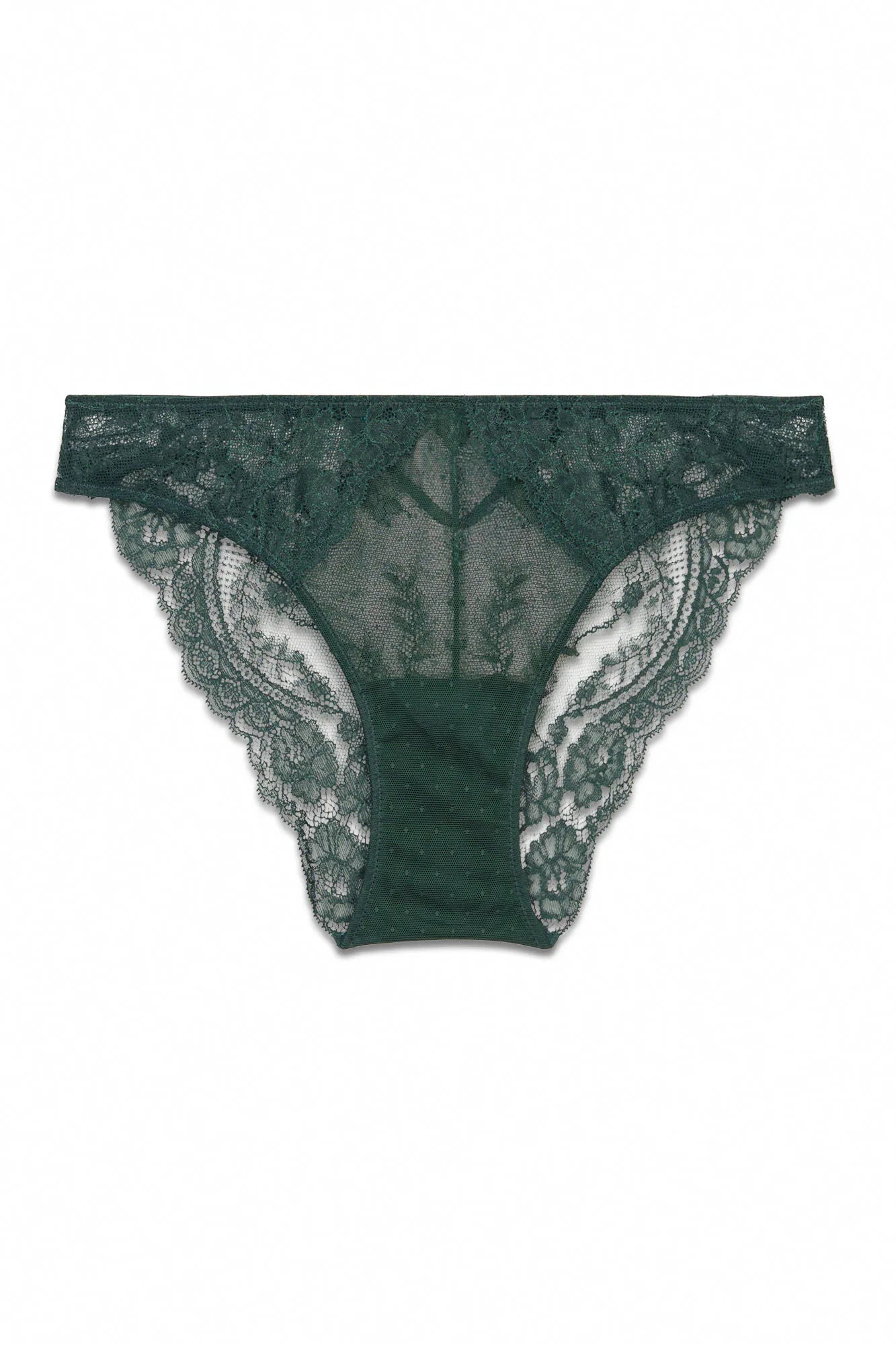 Women Secret_Green Print_Classic Green Glitter Lace Panty_4982661_29_06