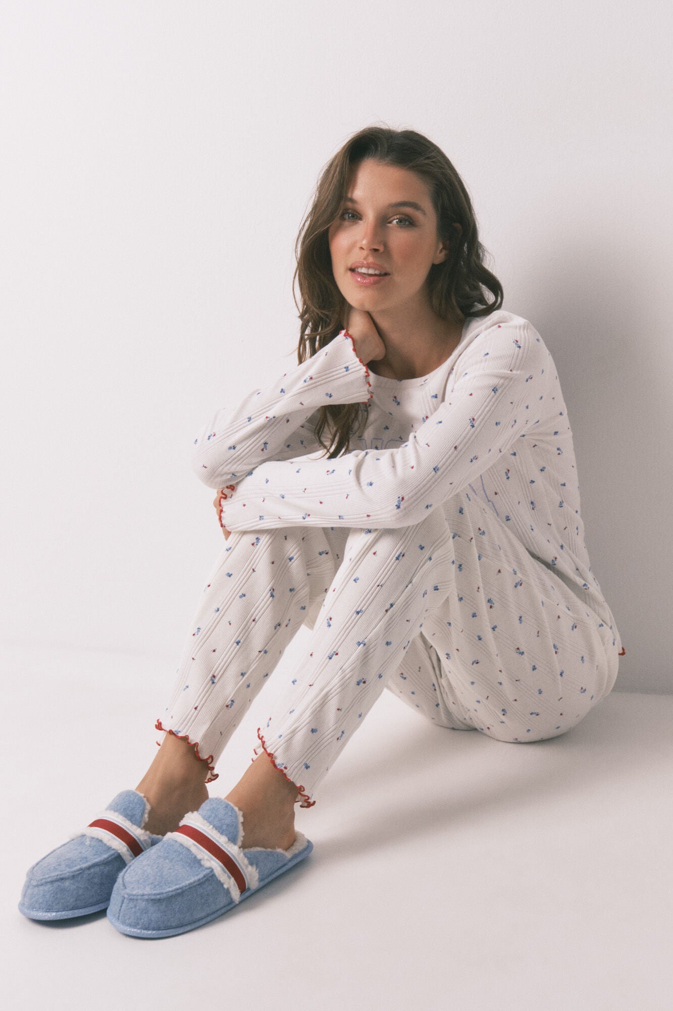 Women Secret_Blue Print_Blue Mickey Print Slippers_4992529_19_02