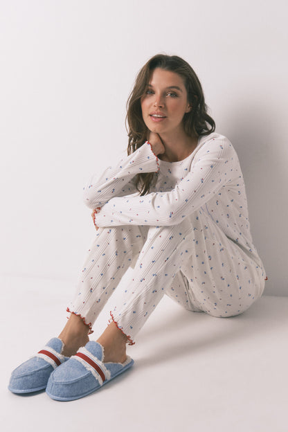 Women Secret_Blue Print_Blue Mickey Print Slippers_4992529_19_02