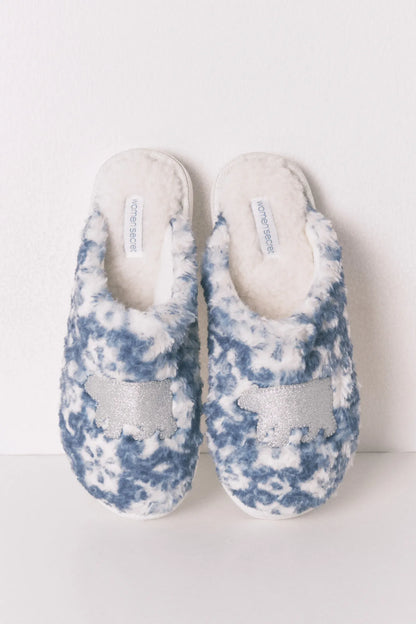 Women Secret_Blue Print_Slippers with Glitter Faux Shearling Patch_4992556_19_02