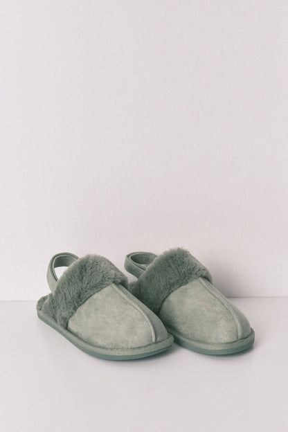 Women Secret_Green_Green Fur Clog Slippers_4992590_21_02