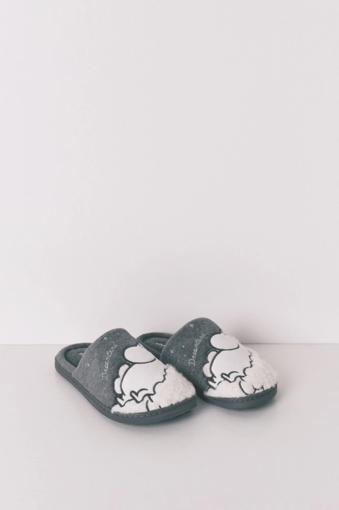 Women Secret_Charcoal Grey_Grey Faux Shearling Slippers Moomin_4993701_40_03