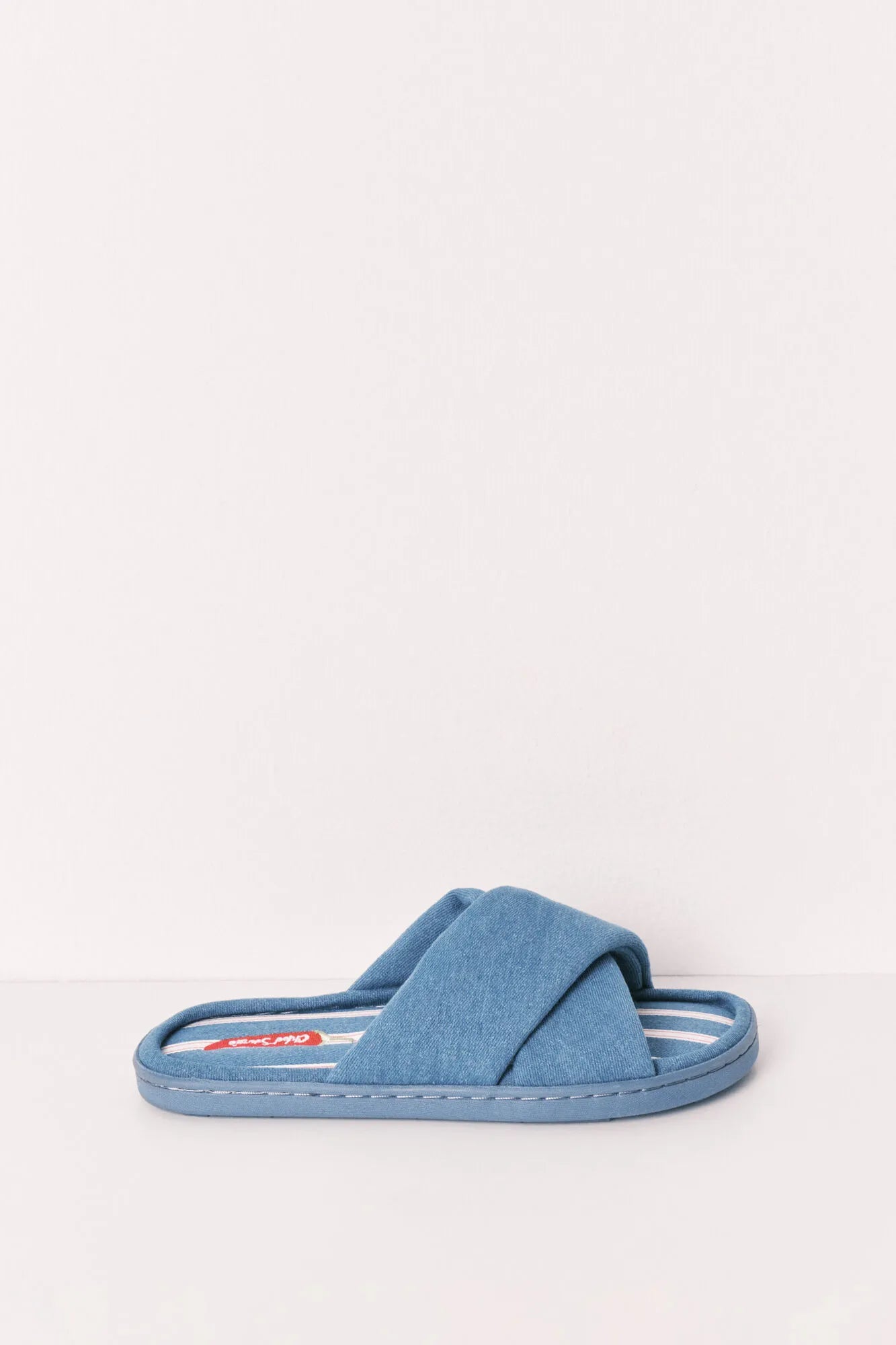 Women Secret Light Blue Women Striped Denim Slippers SKU: 4993707_16 Image 04