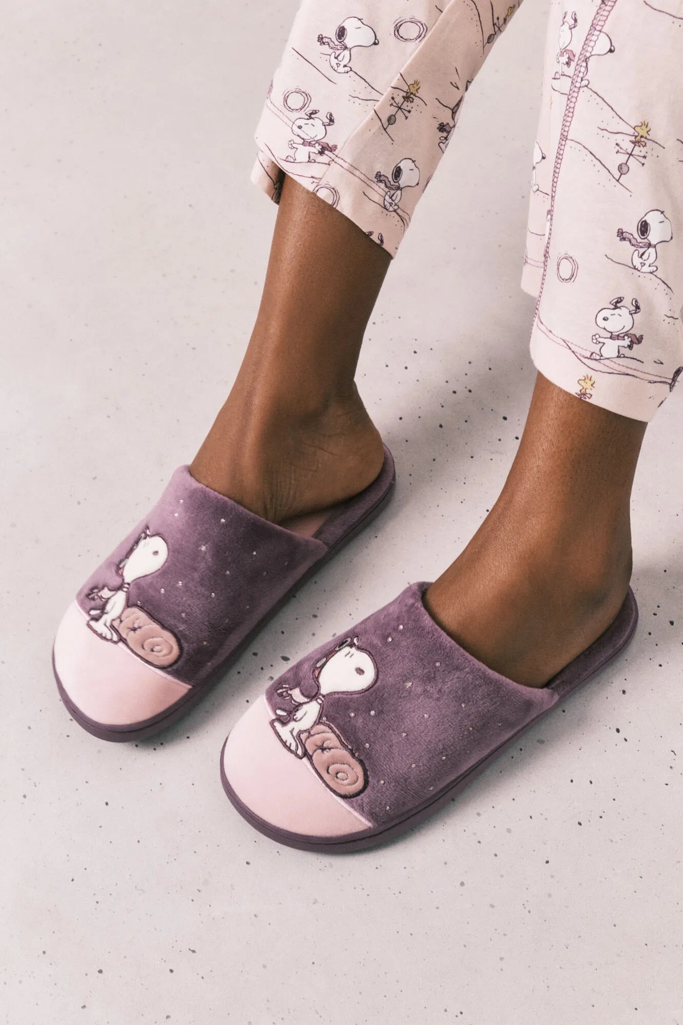 Women Secret Purple/Lilac Women Purple Snoopy Slippers SKU: 4993715_76 Image 01