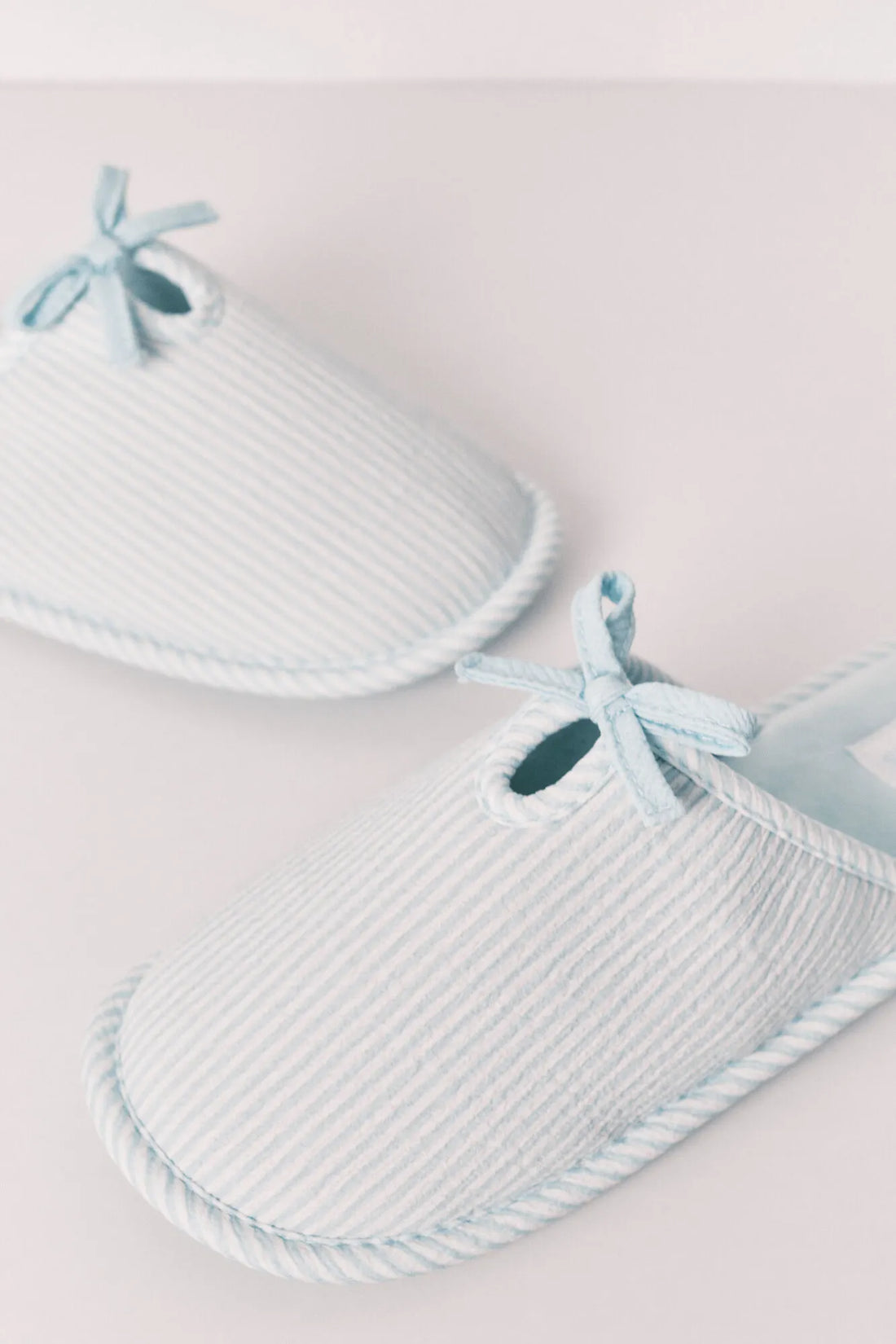 Women Secret Green Women Green Striped Bow Slippers SKU: 4993718_28 Image 01