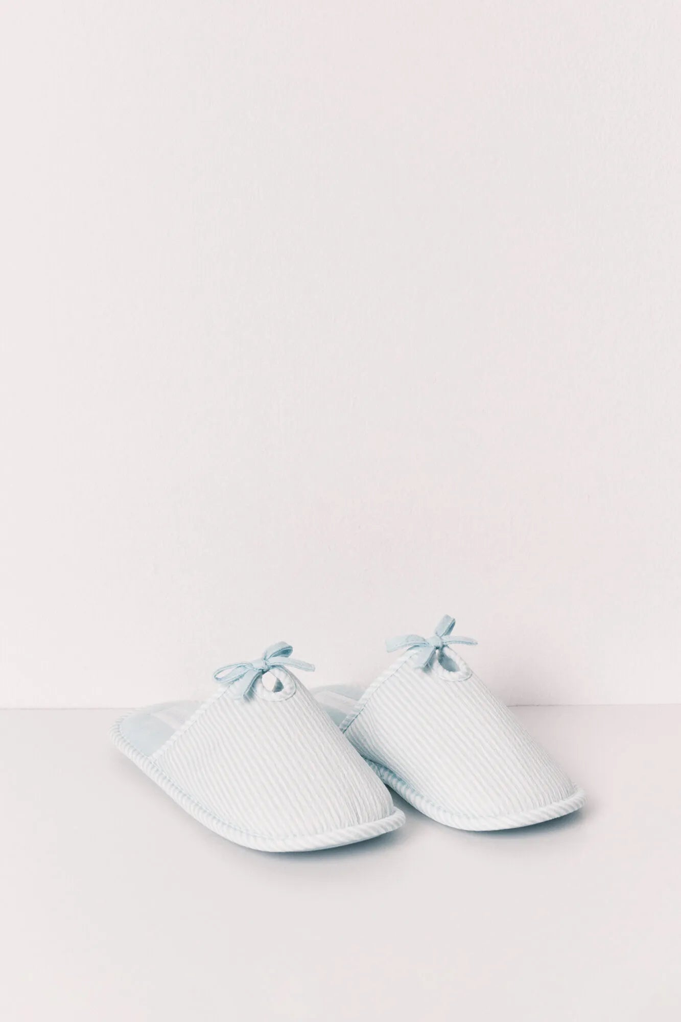 Women Secret Green Women Green Striped Bow Slippers SKU: 4993718_28 Image 05