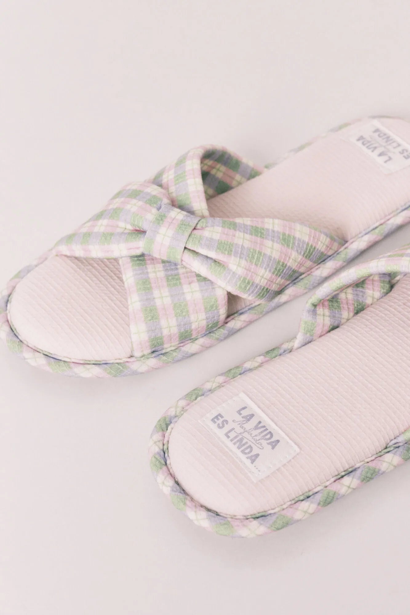 Women Secret Pink Women Plaid Knot Slippers SKU: 4993721_73 Image 02