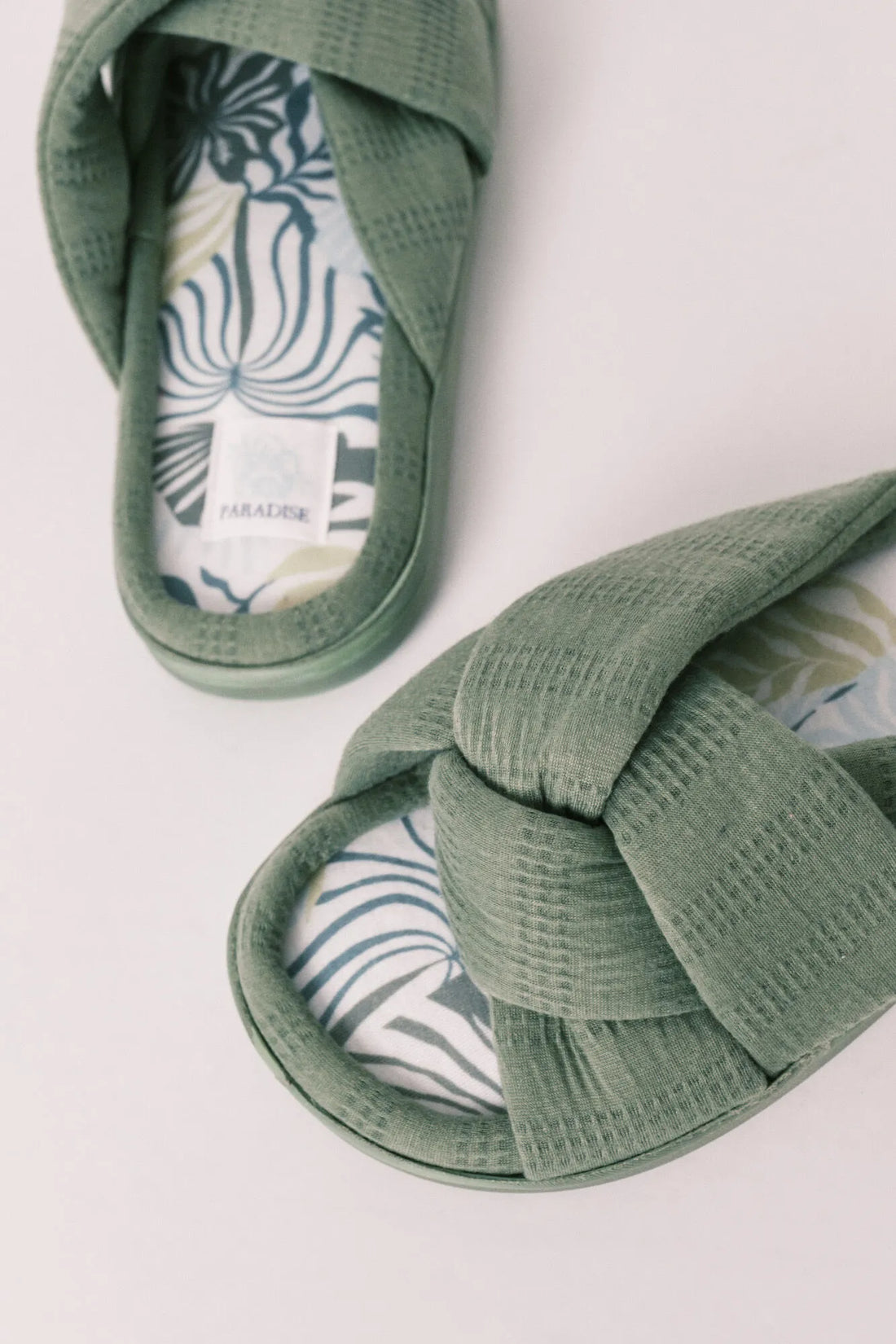 Women Secret Medium Khaki Women Green Knot Slippers SKU: 4993734_92 Image 01