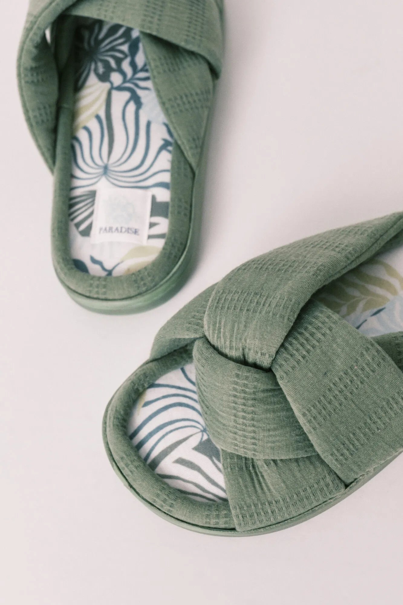 Women Secret Medium Khaki Women Green Knot Slippers SKU: 4993734_92 Image 01