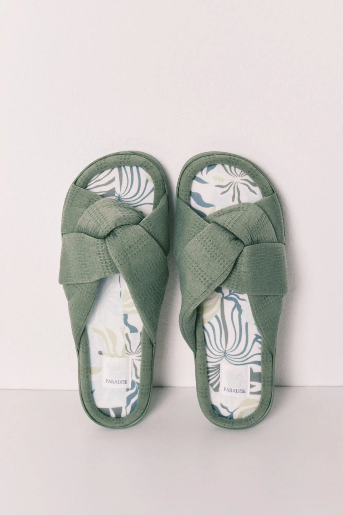 Women Secret Medium Khaki Women Green Knot Slippers SKU: 4993734_92 Image 02