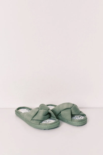 Women Secret Medium Khaki Women Green Knot Slippers SKU: 4993734_92 Image 04