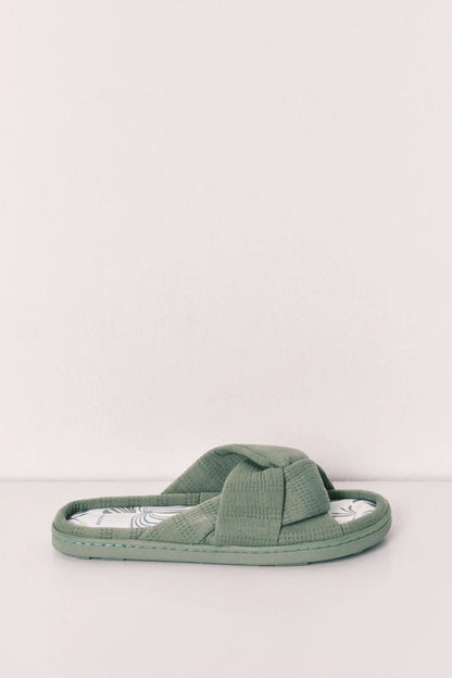 Women Secret Medium Khaki Women Green Knot Slippers SKU: 4993734_92 Image 05