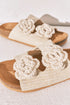 Women Secret Ivory Women Beige Raffia Crochet Flower Sandals SKU: 4993742_96 Image 01