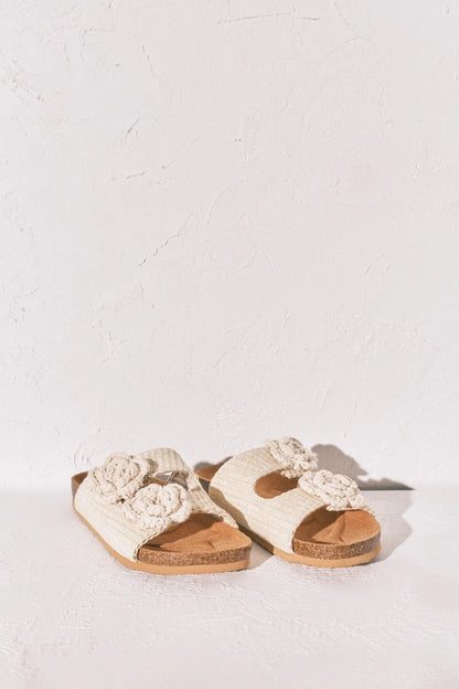 Women Secret Ivory Women Beige Raffia Crochet Flower Sandals SKU: 4993742_96 Image 04