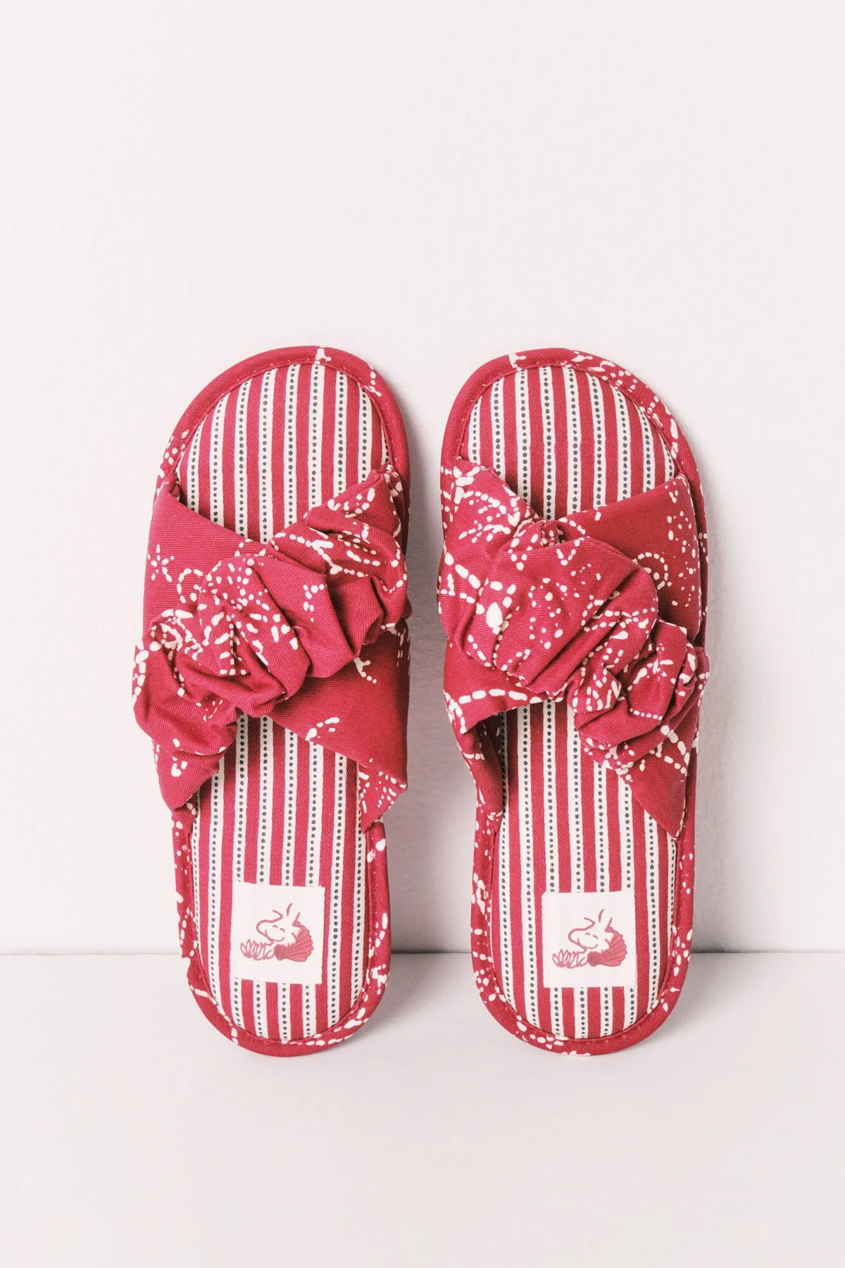 Women Secret Wine Women Crossed Strap Ruched Slippers SKU: 4994391_68 Image 01
