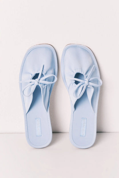 Women Secret Light Blue Women Light Blue Satin-Finish Slippers SKU: 4994417_16 Image 01