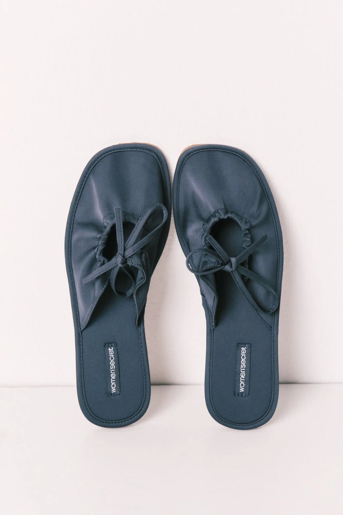 Women Secret Green Women Blue Satin-Finish Slippers SKU: 4994418_24 Image 01