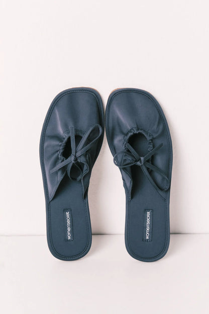 Women Secret Green Women Blue Satin-Finish Slippers SKU: 4994418_24 Image 01
