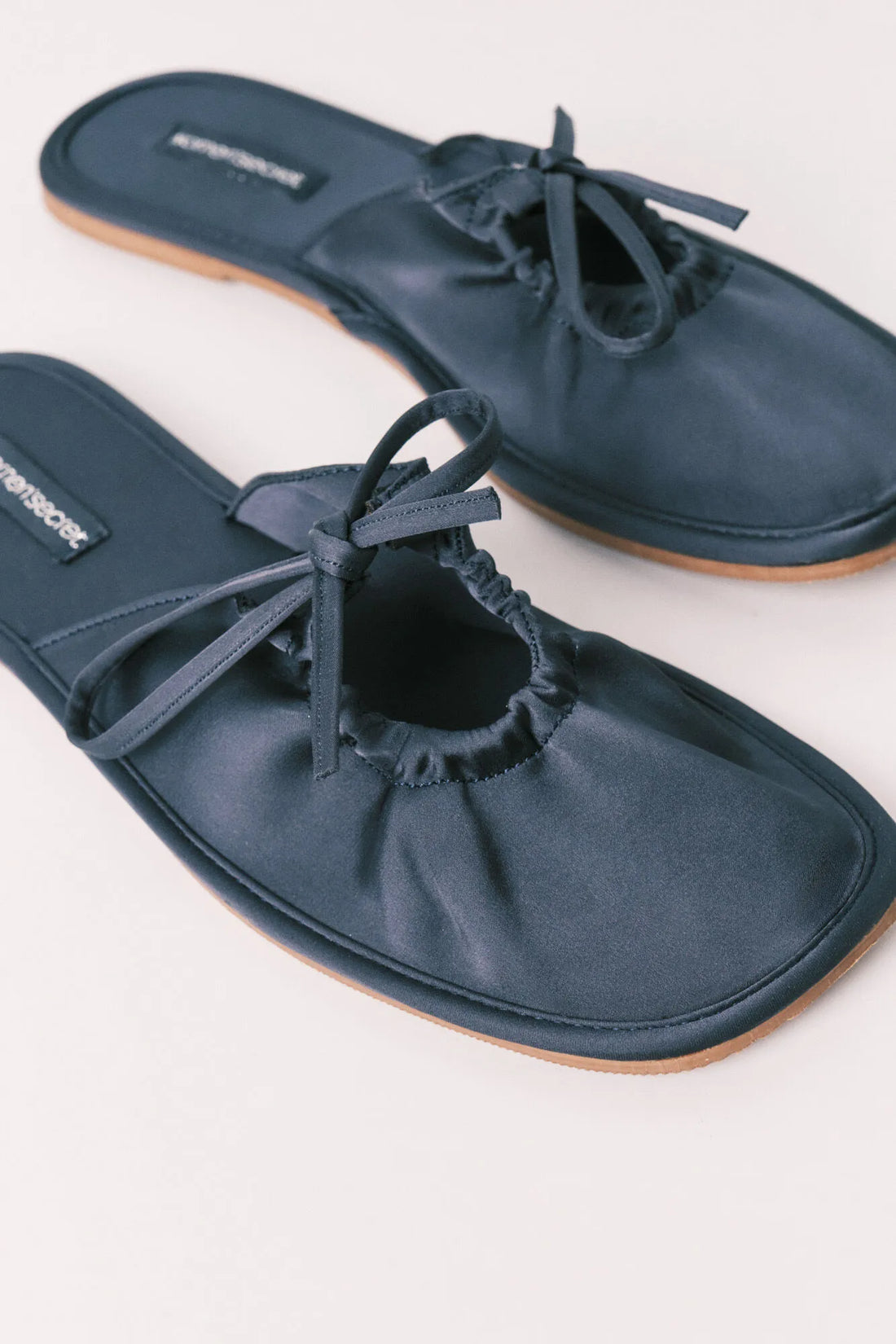 Women Secret Green Women Blue Satin-Finish Slippers SKU: 4994418_24 Image 02