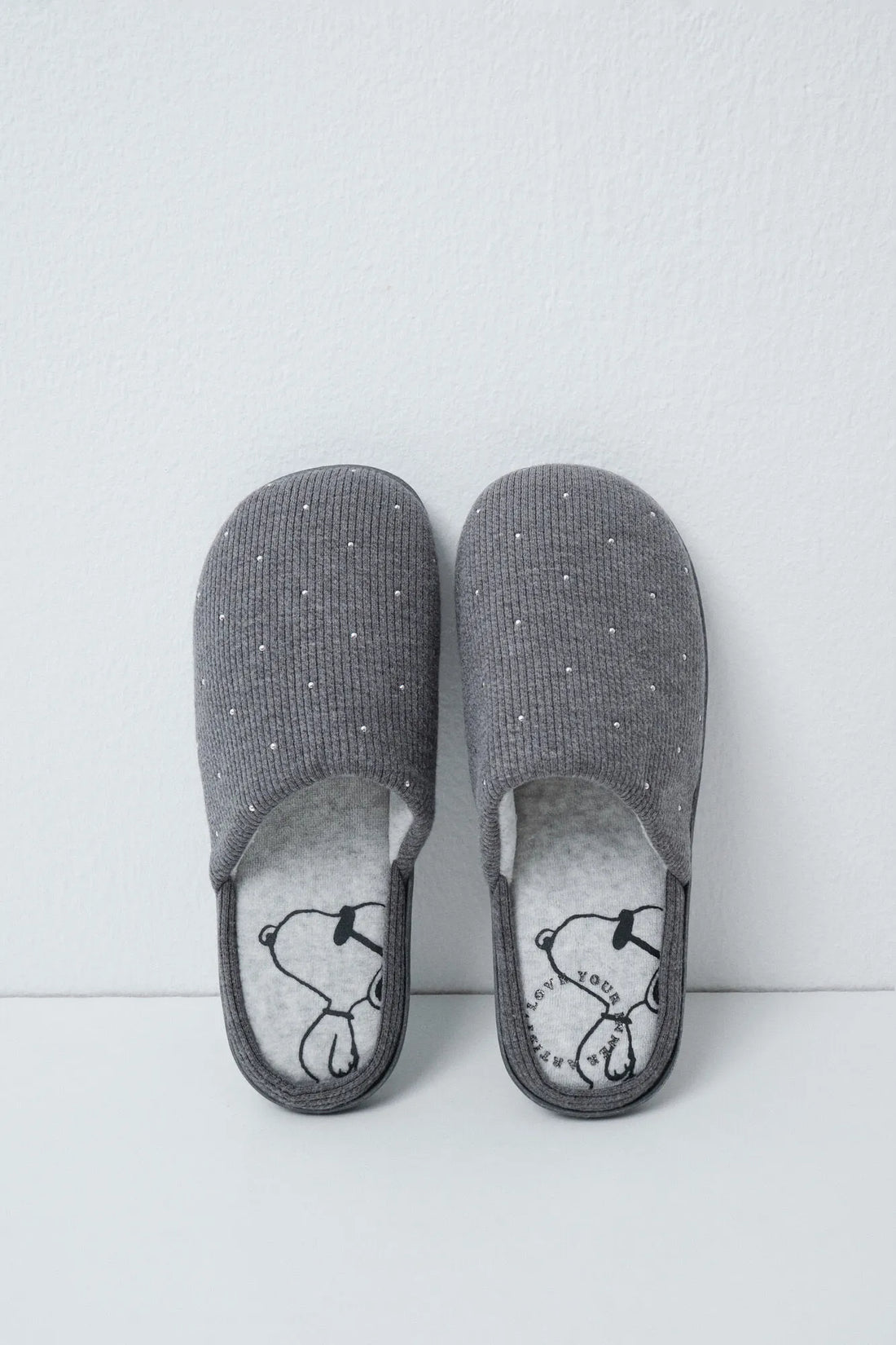 Women Secret Dark Grey Women Grey Snoopy Studded Slippers SKU: 4994421_41 Image 01