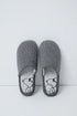 Women Secret Dark Grey Women Grey Snoopy Studded Slippers SKU: 4994421_41 Image 01
